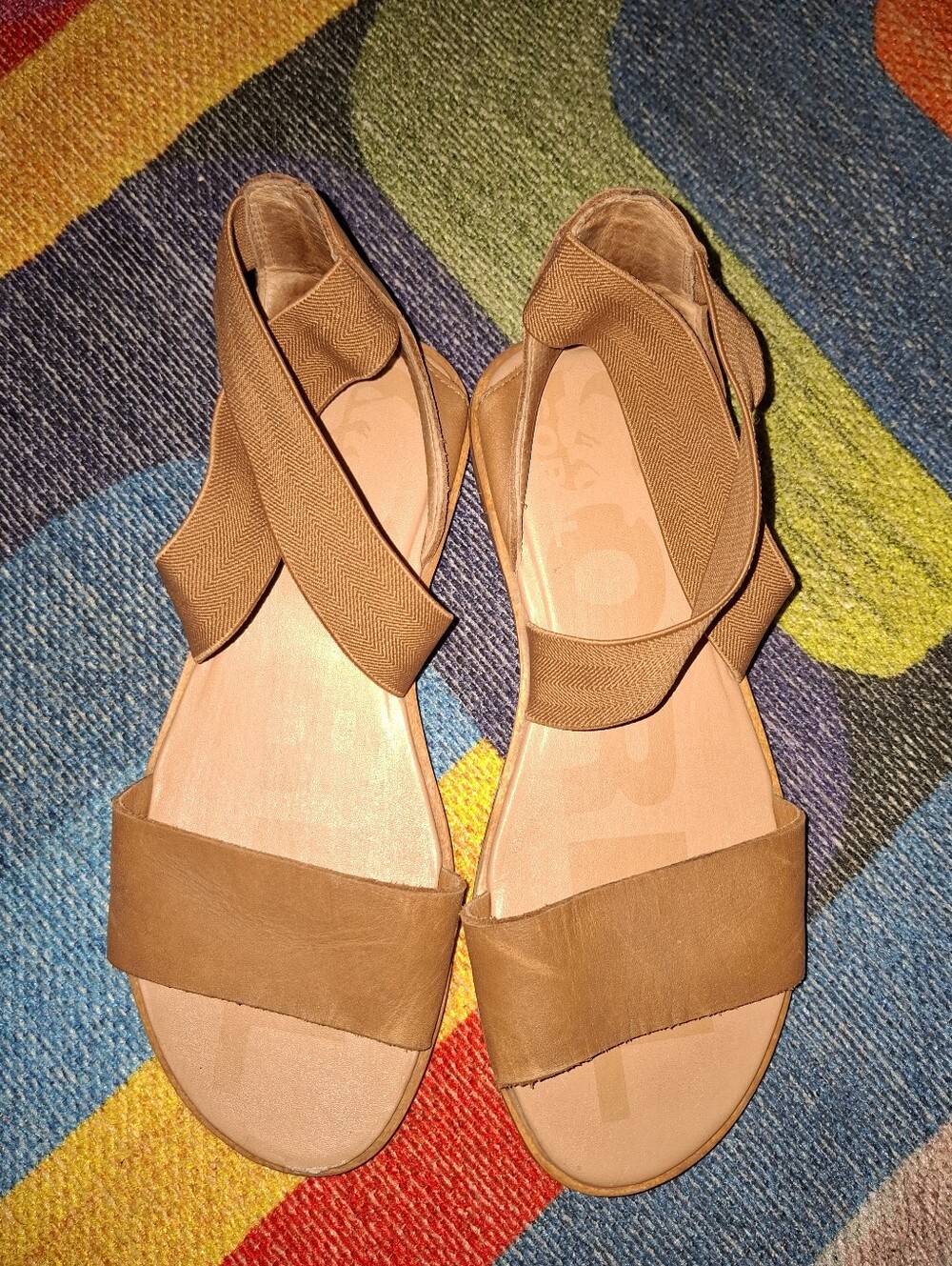 Sorel Ella Women's Cognac Strappy Flat Sandals Sz 6.5